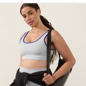 Athleta Breathe Longline Piping Sports Bra Size Small
